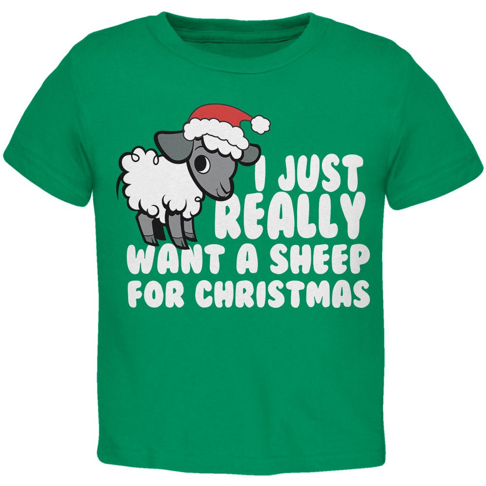 I Just Really Want a Sheep For Christmas Youth T Shirt Youth T-Shirts OldGlory.com YS Irish Green 