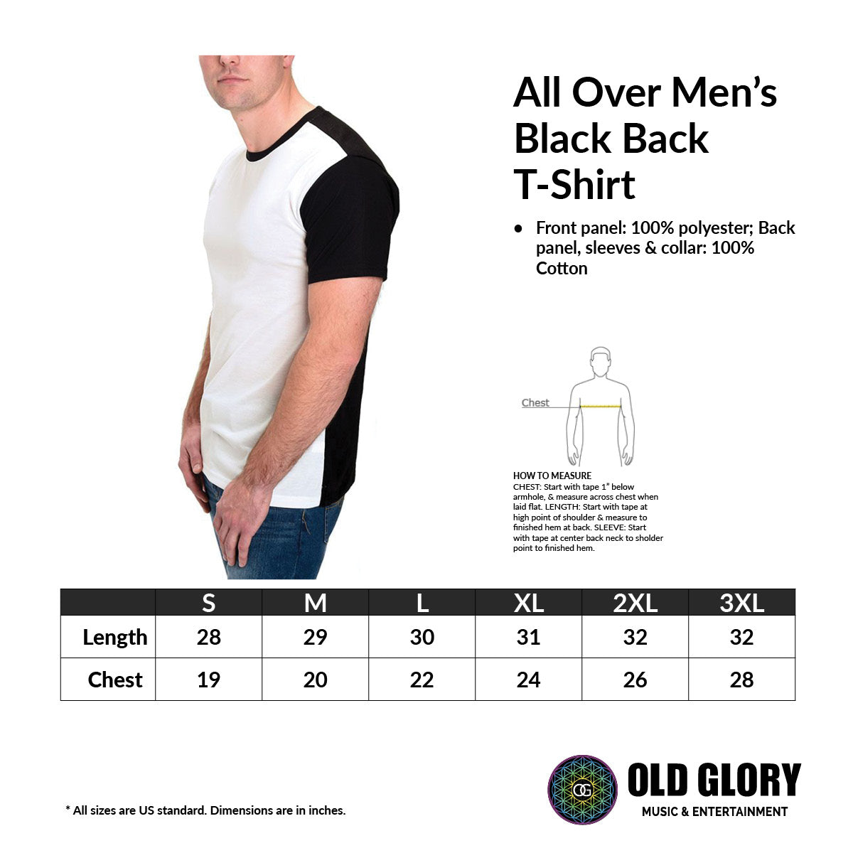 Apollo 8 Saturn 5 Rocket Black and White Adult Black Back T-Shirt Men's T-Shirts Old Glory   