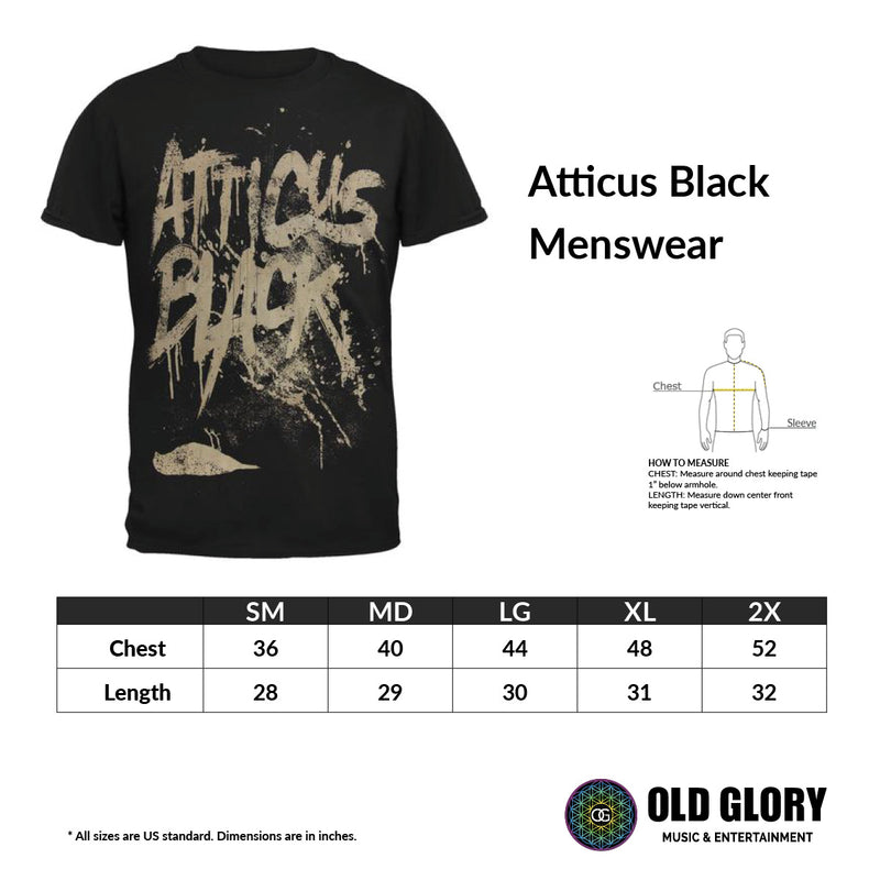 Atticus Black Bird Splatter Logo Mens T Shirt - Black Men's T-Shirts Atticus   